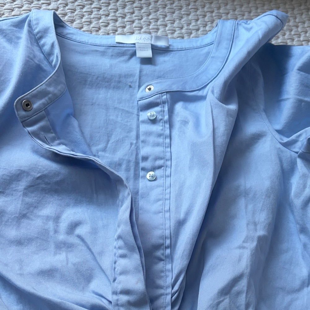 Boss Collarless Button Down Blouse - image 6